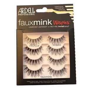 Ardell False Eyelashes Professional Faux Mink Wispies Invisiband 4 Pairs